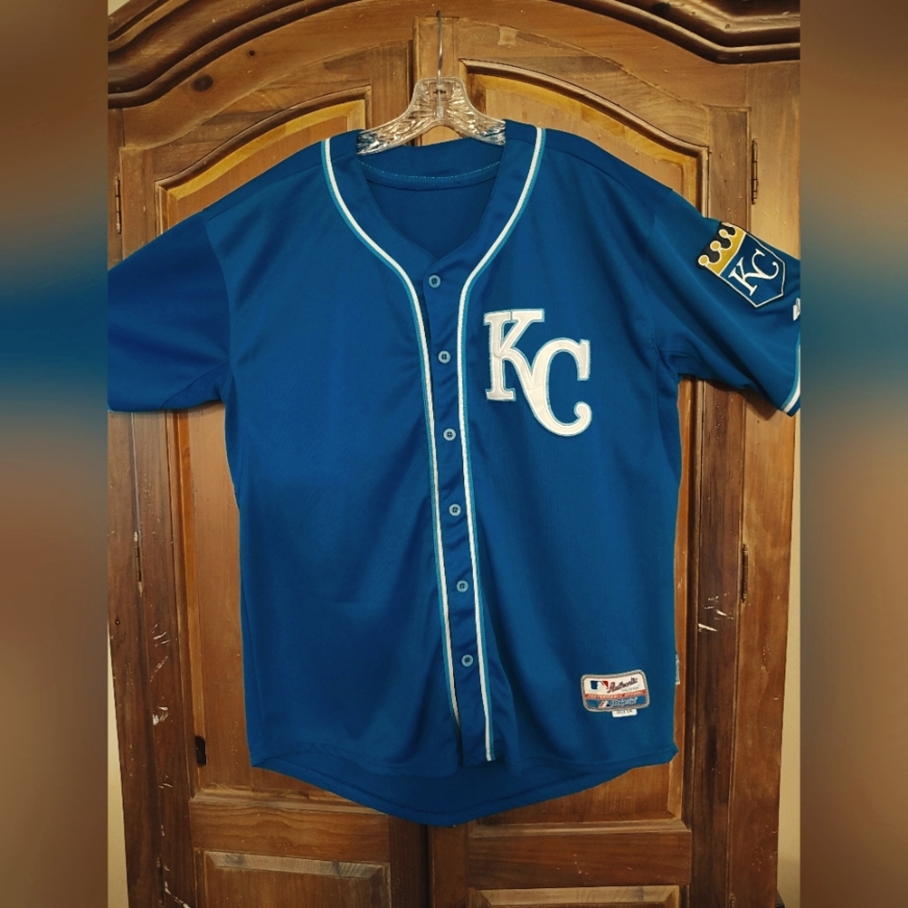 Majestic Blue Baseball Jersey with KC Royals Logo